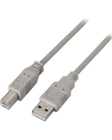 AISENS Cable USB 2 0 Impresora A101-0004- USB Tipo-B Macho - USB Macho- 4 5m- Beige