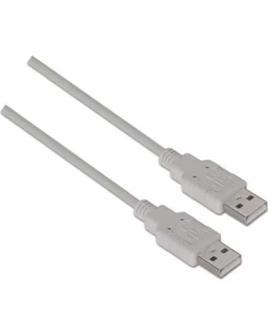 AISENS Cable USB 2 0 A101-0022- USB Macho - USB Macho- Hasta 2 5W- 60Mbps- 2m- Beige
