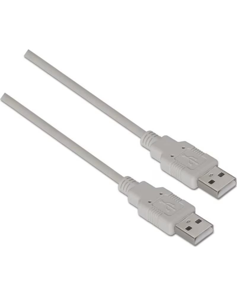 AISENS Cable USB 2 0 A101-0022- USB Macho - USB Macho- Hasta 2 5W- 60Mbps- 2m- Beige