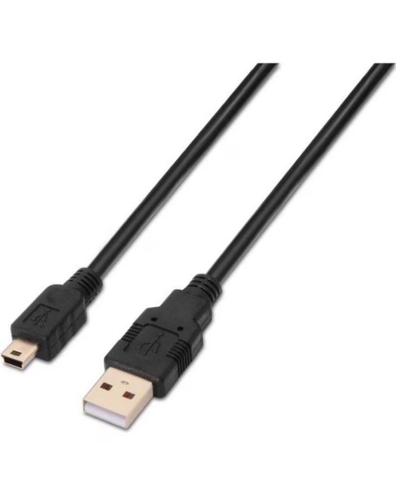 AISENS Cable USB 2 0 A101-0026- USB Macho - MiniUSB Macho- Hasta 2 5W- 60Mbps- 3m- Negro