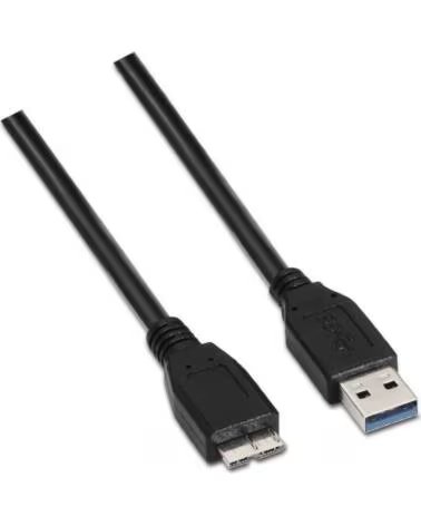 AISENS Cable USB 3 0 A105-0043- USB Macho - MicroUSB Macho- Hasta 9W- 625Mbps- 1m- Negro