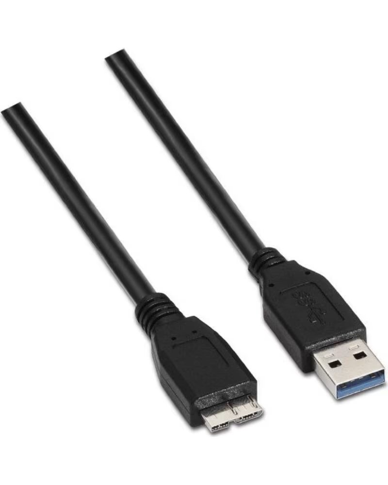 AISENS Cable USB 3 0 A105-0043- USB Macho - MicroUSB Macho- Hasta 9W- 625Mbps- 1m- Negro