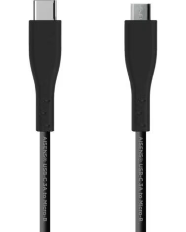 AISENS Cable USB 2 0 Tipo-C A107-0350- USB Tipo-C Macho - MicroUSB- 480Mbps- 2m- Negro