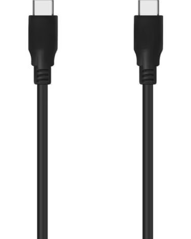 AISENS Cable USB 3 2 Tipo-C A107-0703 20GBPS 5A 100W- USB Tipo-C Macho - USB Tipo-C Macho- Hasta 100W- 20Gbps- 1 5m- Negro