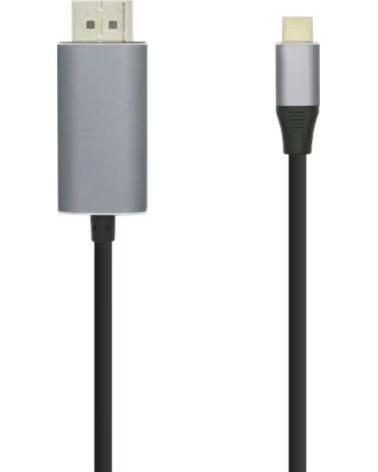 AISENS Cable DisplayPort A109-0395- USB Tipo-C Macho - DisplayPort Macho- Hasta 27W- 1250Mbps- 1 8m- Negro