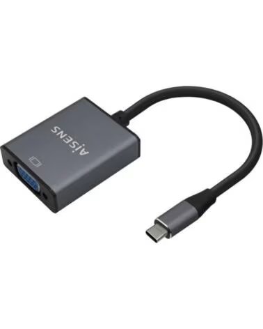 AISENS Conversor A109-0691- USB Tipo-C Macho - VGA Hembra- Hasta 27W- 1250Mbps- 15cm- Gris