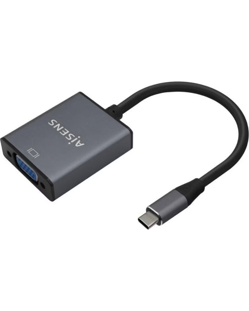 AISENS Conversor A109-0691- USB Tipo-C Macho - VGA Hembra- Hasta 27W- 1250Mbps- 15cm- Gris