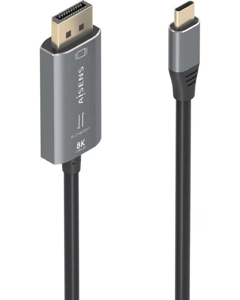 AISENS CÂBLE CONVERTISSEUR USB-C VERS DISPLAYPORT BIDIRECTIONNEL 8K 60HZ 18M
