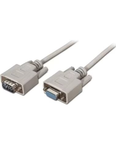 AISENS Cable Serie RS232 A112-0065- DB9 Macho - DB9 Hembra- Hasta 0 15W- 1 6Mbps- 1 8m- Beige