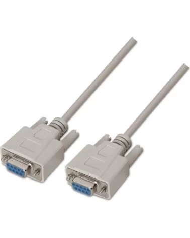 AISENS Cable Serie NULL Modem A112-0067- DB9 Hembra - DB9 Hembra- Hasta 0 15W- 1 6Mbps- 1 8m- Beige