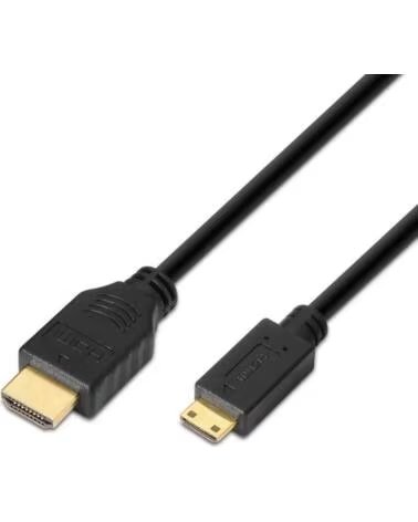 AISENS Cable HDMI A119-0114- HDMI Macho - Mini HDMI Macho- Hasta 10W- 720Mbps- 1 8m- Negro