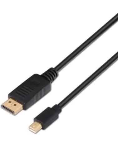 AISENS Cable Conversor A124-0132- DisplayPort Macho - Mini DisplayPort Macho- Hasta 5W- 2300Mbps- 3m- Negro