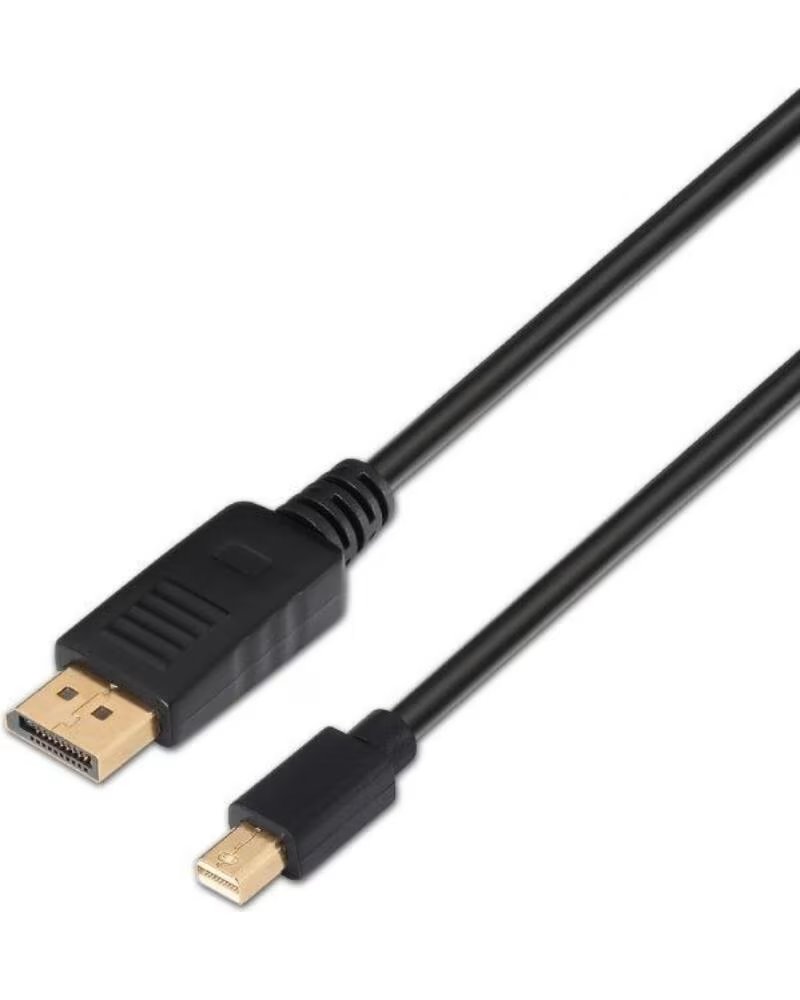 AISENS Cable Mini DisplayPort 1 2 4K A124-0131- DisplayPort Macho - Mini DisplayPort Macho- Hasta 5W- 2300Mbps- 2m- Negro