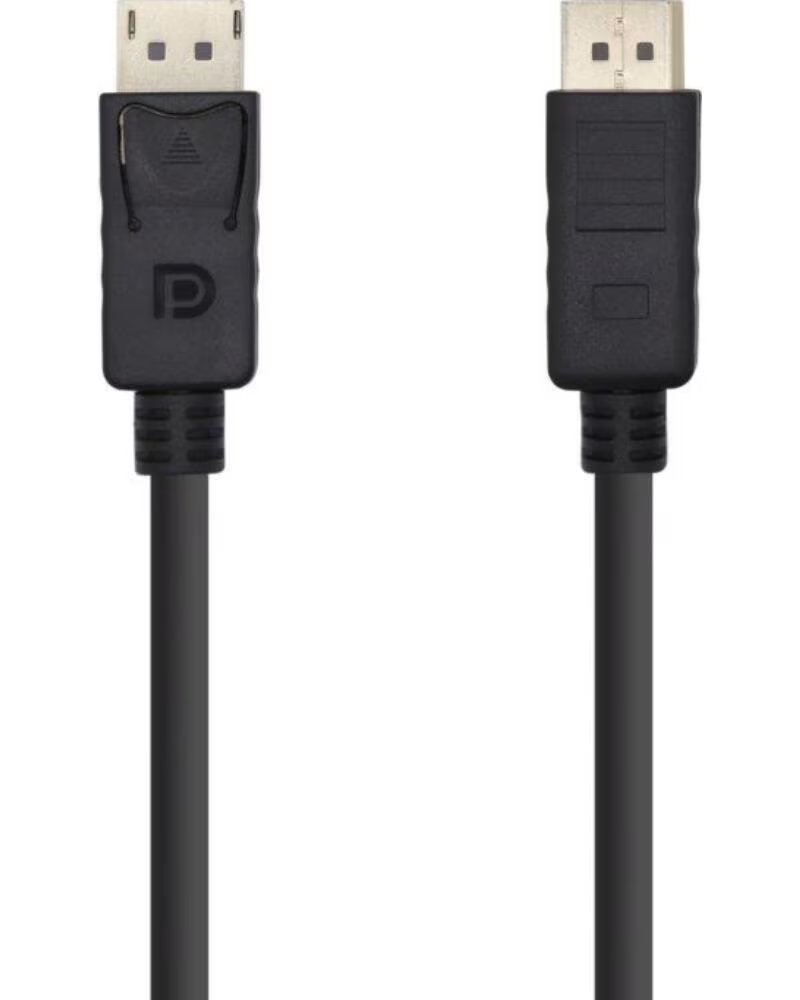 AISENS Cable DisplayPort 1 2 4K A124-0388- DisplayPort Macho - DisplayPort Macho- Hasta 5W- 2300Mbps- 10m- Negro