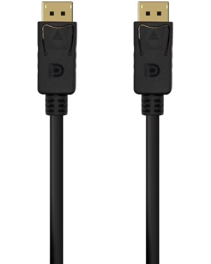AISENS Cable DisplayPort 1 2 4K A124-0548- DisplayPort Macho - DisplayPort Macho- Hasta 5W- 2300Mbps- 50cm- Negro