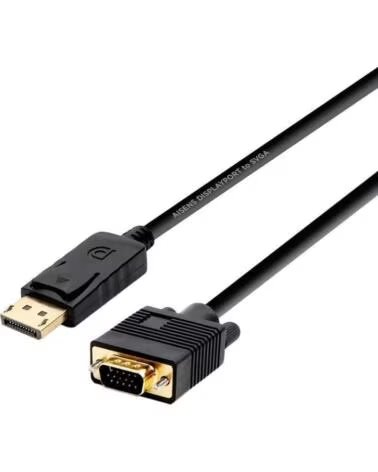 AISENS Cable Conversor A125-0365- DisplayPort Macho - VGA Macho- Hasta 5W- 2300Mbps- 2m- Negro