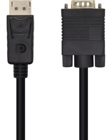 AISENS Cable Conversor A125-0462- DisplayPort Macho - VGA Macho- Hasta 5W- 2300Mbps- 3m- Negro