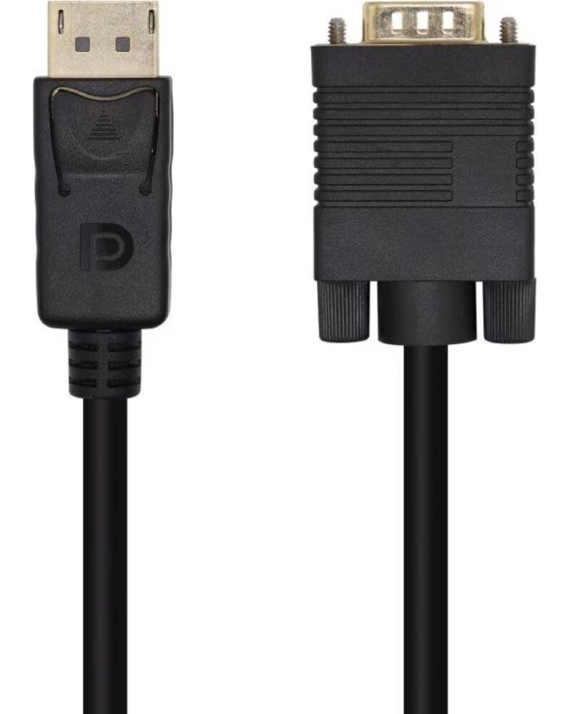 AISENS Cable Conversor A125-0462- DisplayPort Macho - VGA Macho- Hasta 5W- 2300Mbps- 3m- Negro