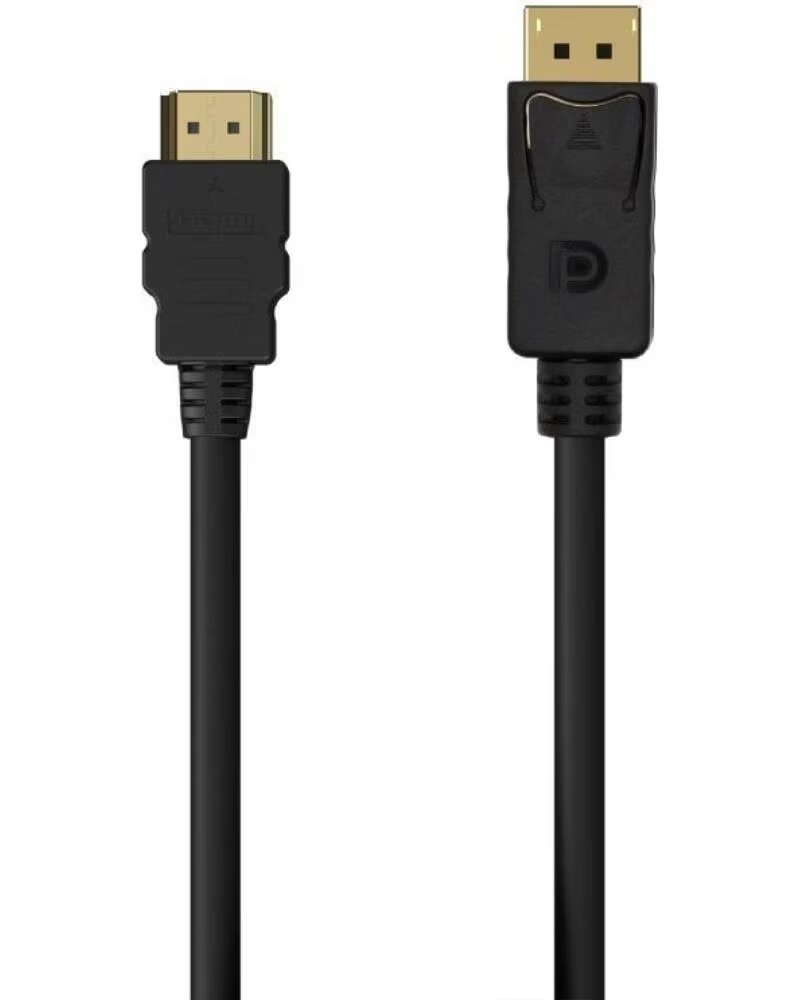 AISENS Cable Conversor A125-0550- Displayport Macho - HDMI Macho- Hasta 5W- 2300Mbps- 50cm- Negro