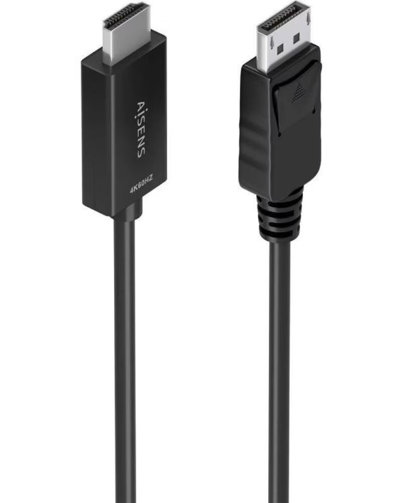AISENS Cable Conversor A125-0892- DisplayPort Macho - HDMI 4K Macho- 1m- Negro