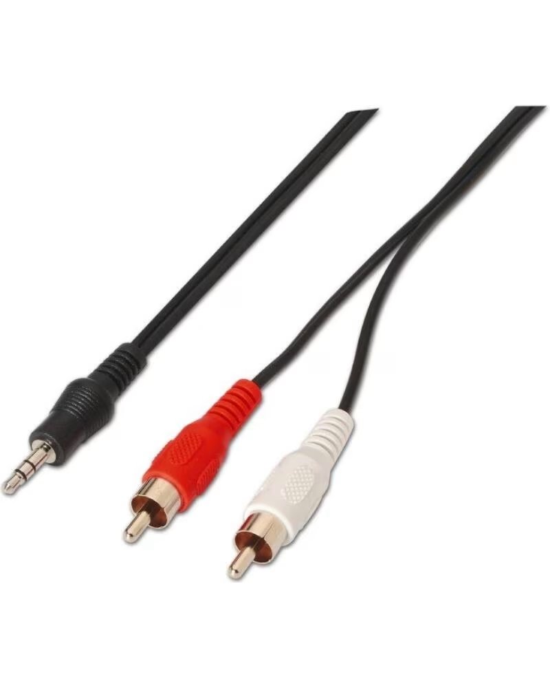 AISENS Cable Estereo A128-0147- Jack 3 5 Macho - 2x RCA Macho- Hasta 0 1W- 1 5m- Negro