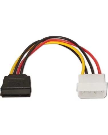 AISENS Cable Alimentacion SATA A131-0158- Molex 4 PIN Macho - SATA Hembra- Hasta 54W- 16cm