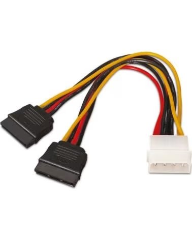 AISENS Cable Duplicador de Alimentacion A131-0161- Molex 4 PIN Macho - 2x SATA Hembra- Hasta 54W- 20cm
