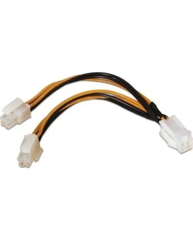 AISENS Cable Alimentacion para Microprocesador A131-0166- Molex 44 PIN Macho - Molex 4 PIN Hembra- Hasta 54W- 15cm