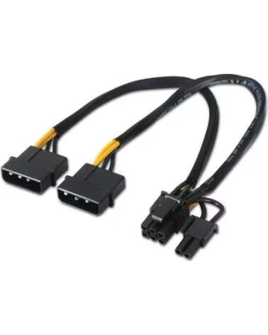 AISENS Cable Alimentacion Tarjeta Grafica A131-0165- 2x Molex Macho - Molex 62 PIN Macho- Hasta 54W- 20cm