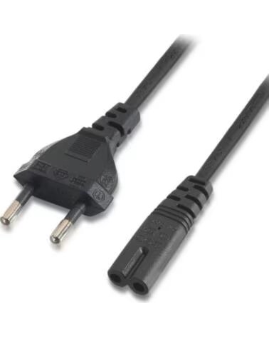 AISENS Cable Alimentacion Forma 8 A132-0173- CEE7-16 Macho - C7 Hembra- Hasta 1500W- 1 5m- Negro