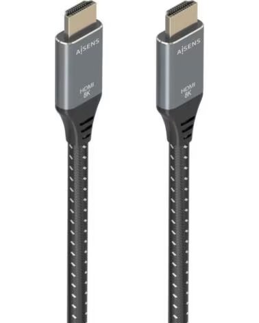 AISENS Cable HDMI 2 1 8K A150-0878- HDMI Macho - HDMI Macho- 10m- Gris y Negro