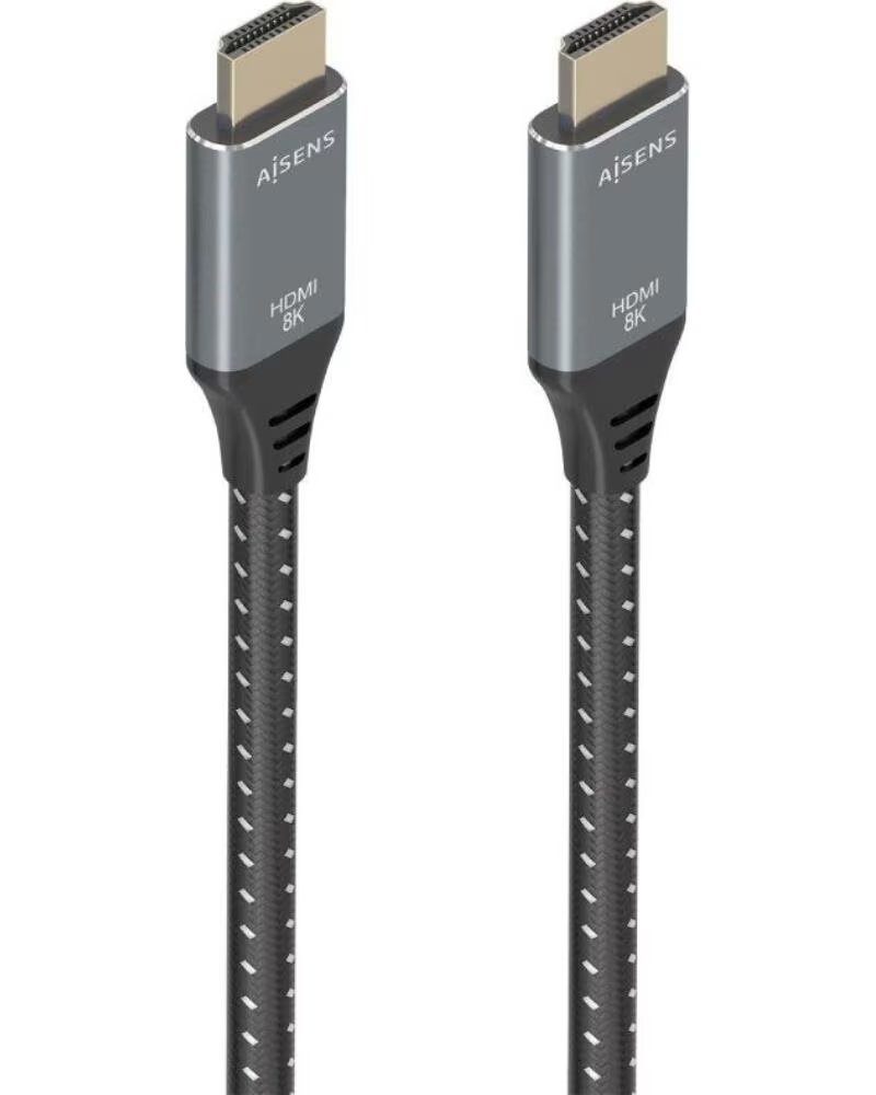 AISENS Cable HDMI 2 1 8K A150-0878- HDMI Macho - HDMI Macho- 10m- Gris y Negro