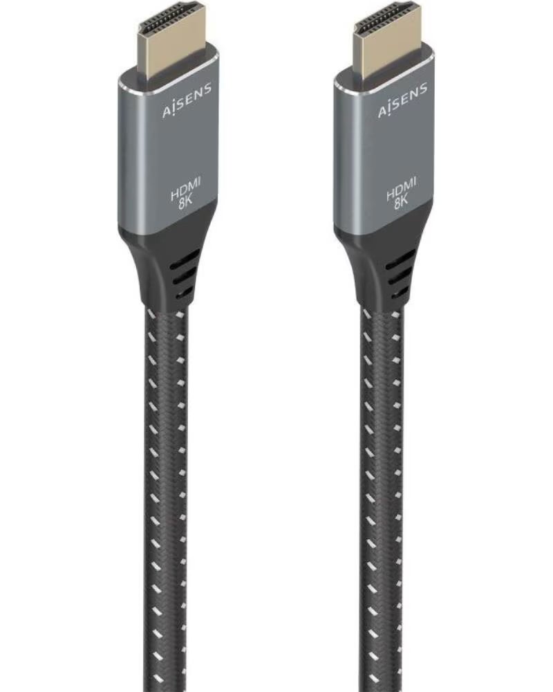 AISENS Cable HDMI 2 1 8K A150-0876- HDMI Macho - HDMI Macho- 5m- Gris y Negro