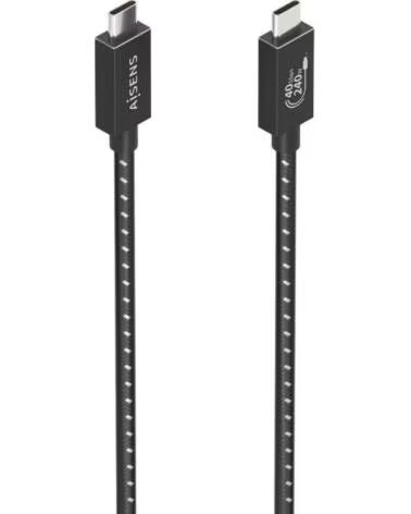 AISENS Cable USB 4 0 Tipo-C A156-0866- USB Tipo-C Macho - USB Tipo-C Macho- Hasta 240W- 40Gbps- 50cm- Gris