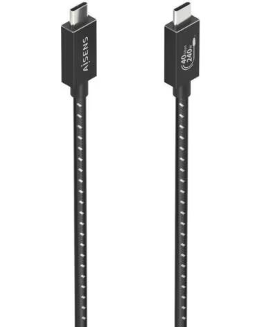 AISENS Cable USB 4 0 Tipo-C A156-0868- USB Tipo-C Macho - USB Tipo-C Macho- Hasta 240W- 40Gbps- 1 5m- Gris