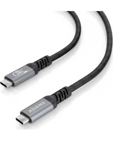 AISENS Cable USB 4 0 Tipo-C A156-0996- USB Tipo-C Macho - USB Tipo-C Macho- Hasta 240W- 40Gbps- 2m- Negro