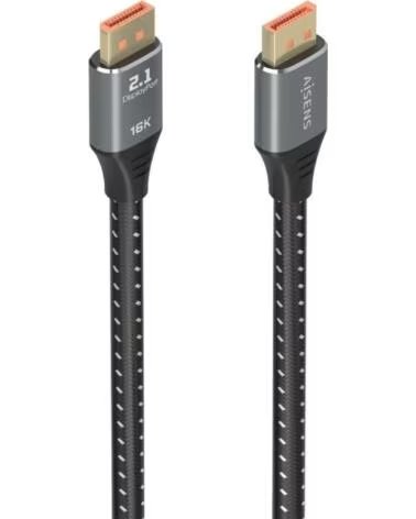 AISENS Cable DisplayPort 2 1 16K A158-0902- DisplayPort Macho - DisplayPort Macho- 80Gbps- 1 5m- Negro