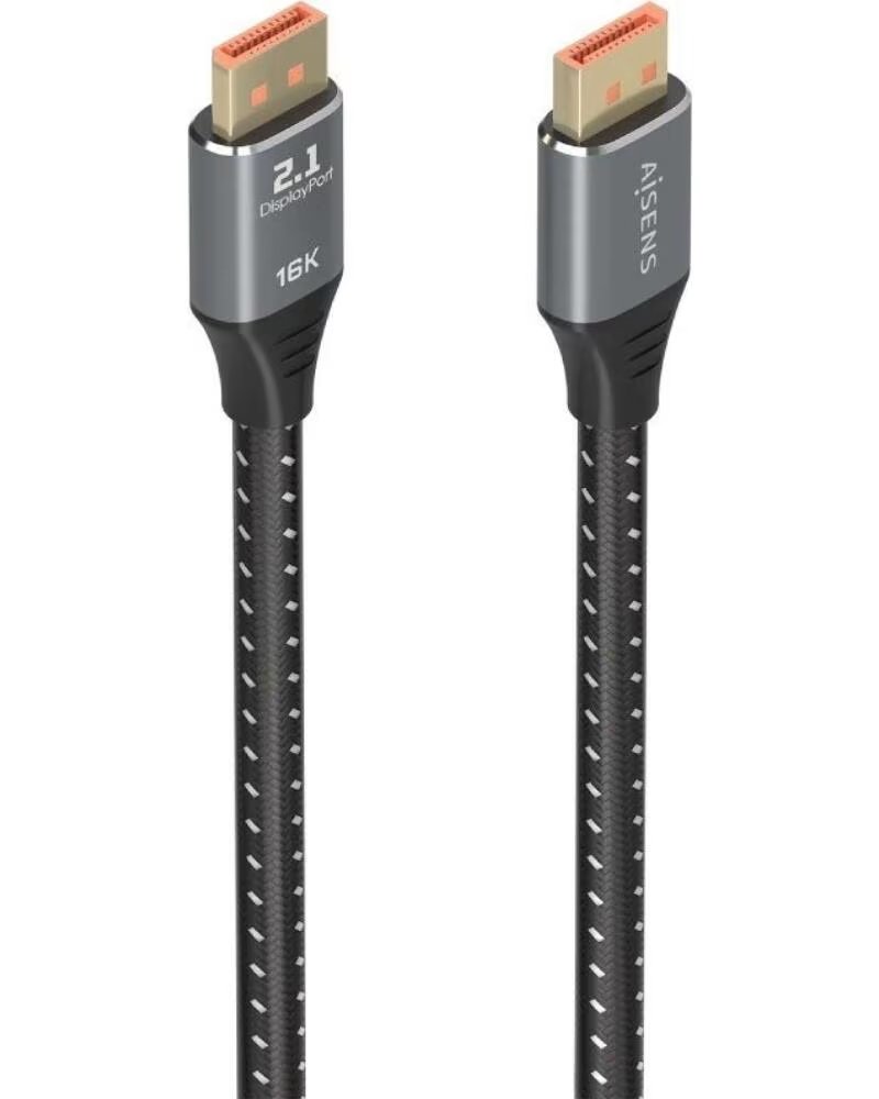 AISENS Cable DisplayPort 2 1 16K A158-0902- DisplayPort Macho - DisplayPort Macho- 80Gbps- 1 5m- Negro