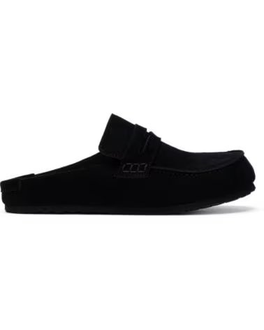 XTI 145808 SUEDE CLOG-STYLE LOAFERS IN BLACK NEGRO