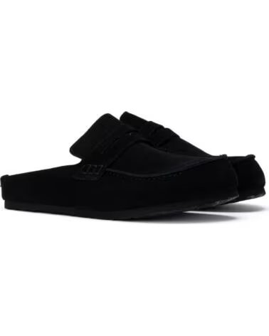 XTI 145808 SUEDE CLOG-STYLE LOAFERS IN BLACK NEGRO