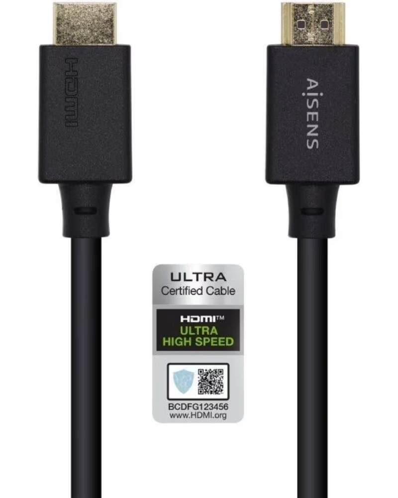 AISENS Cable HDMI 2 1 8K A150-0423- HDMI Macho - HDMI Macho- 2m- Certificado- Negro