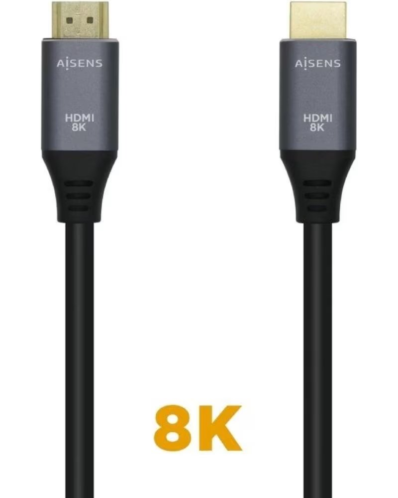 AISENS Cable HDMI 2 1 8K A150-0428- HDMI Macho - HDMI Macho- 2m- Gris Negro