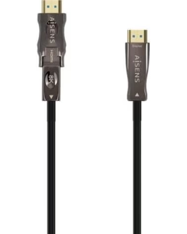 AISENS Cable HDMI 2 1 AOC 8K Desmontable A153-0645- HDMI Macho - D Macho - HDMI Macho- 20m- Negro