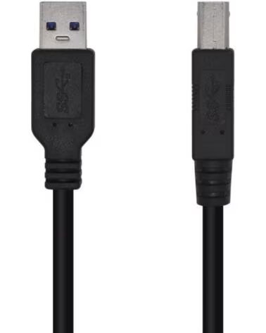 AISENS Cable USB 3 0 Impresora A105-0444- USB Tipo-B Macho - USB Macho- 5Gbps- 2m- Negro