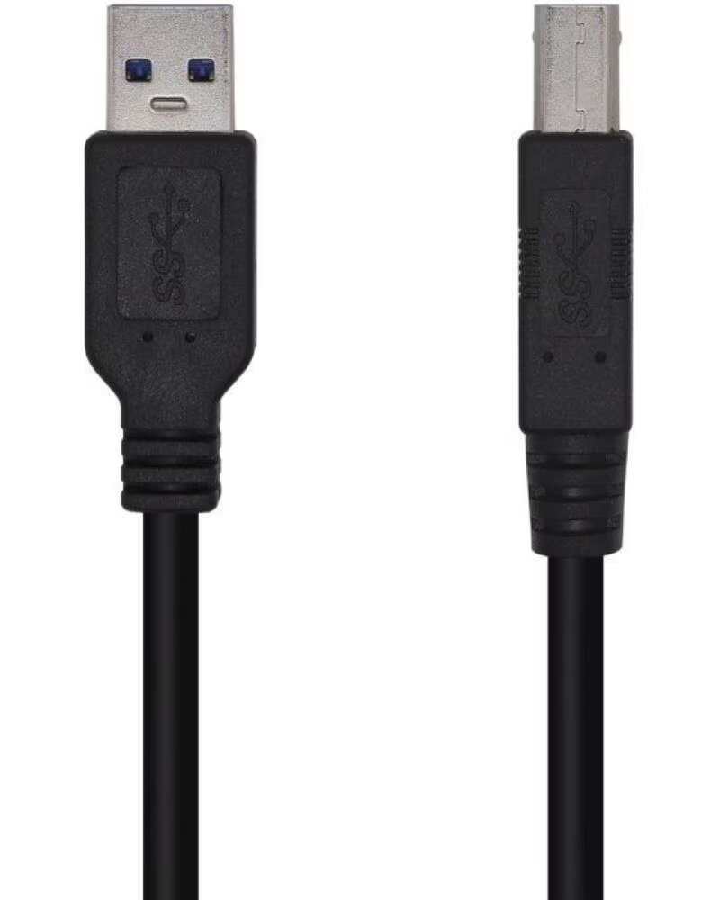 AISENS Cable USB 3 0 Impresora A105-0444- USB Tipo-B Macho - USB Macho- 5Gbps- 2m- Negro