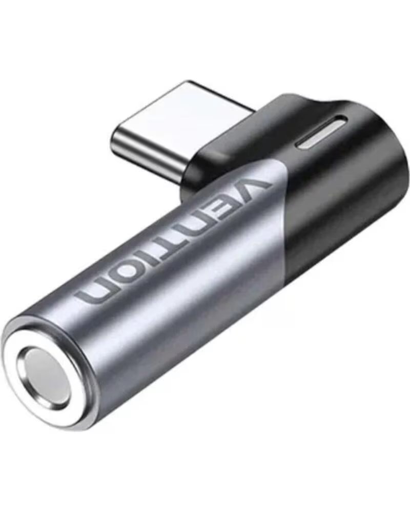 VENTION Adaptador Audio BGWH0- Jack 3 5 Hembra - USB Tipo-C Macho- Gris