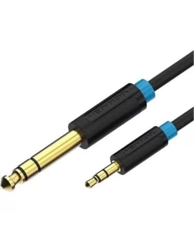 VENTION Cable Estereo BABBF- Jack 6 5 Macho - Jack 3 5 Macho- 1m- Negro