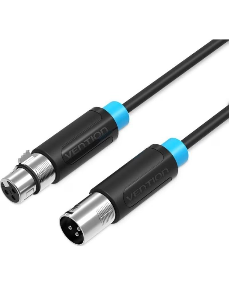 VENTION Cable Estereo BBFBL- XLR Macho - XLR Hembra- 10m- Negro