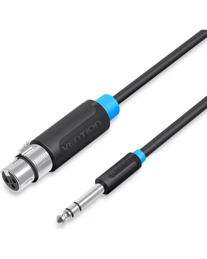 VENTION Cable Estereo BBEBI- Jack 6 5 Macho - XLR Hembra- 3m- Negro