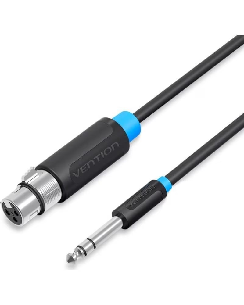 VENTION Cable Estereo BBEBH- Jack 6 5 Macho - XLR Hembra- 2m- Negro